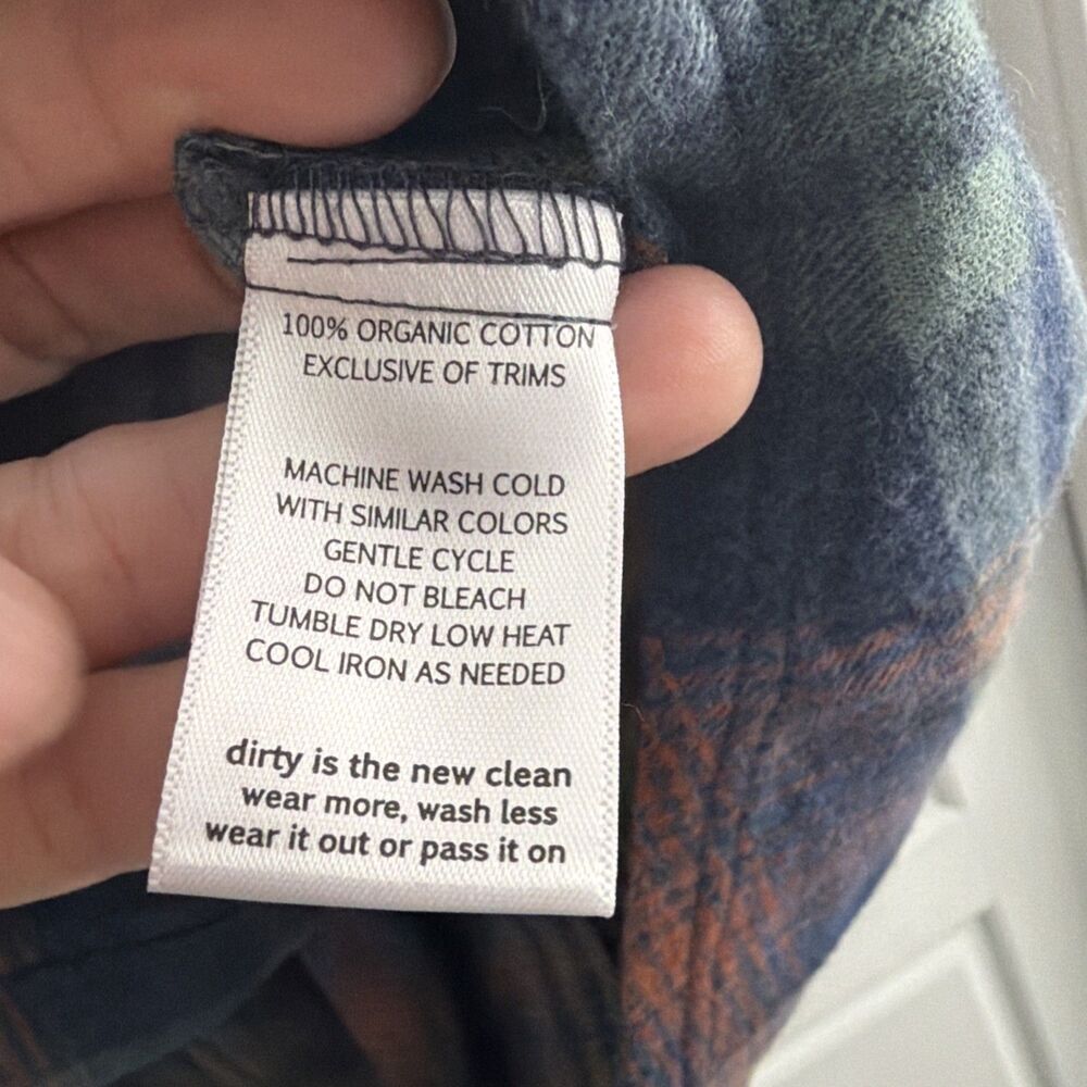 Toad&CO Re-Form Flannel Shirtdress Navy Blue Plaid Button Front Sz Med Casual - Picture 8 of 10